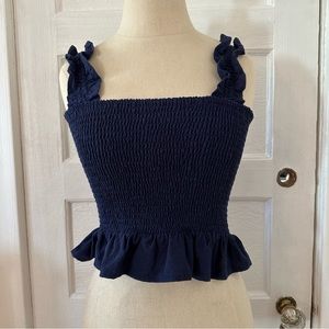 Women’s small navy ruched tank top